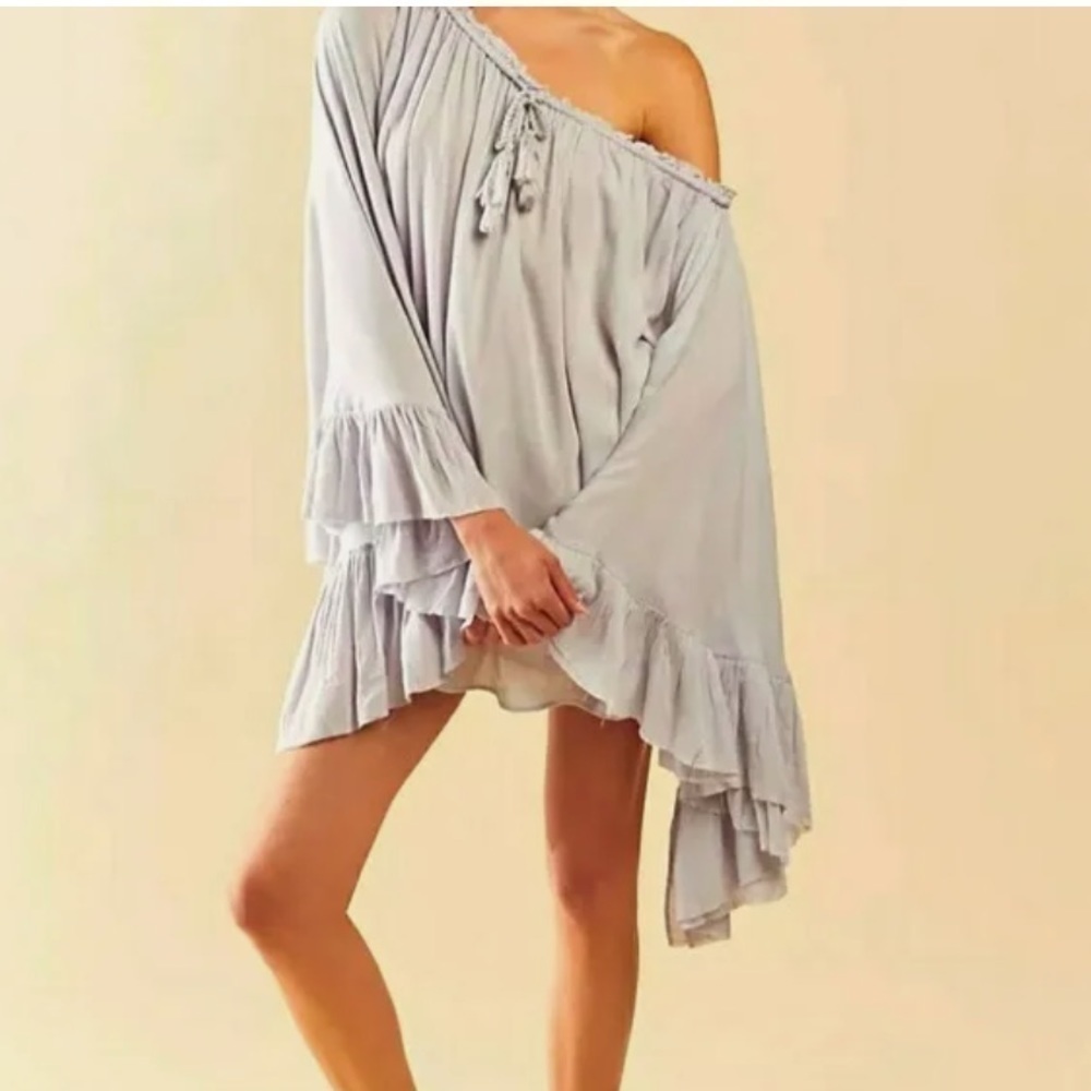 Free People Here To Stay boho Tunic Dress Size oversized small women’s grey